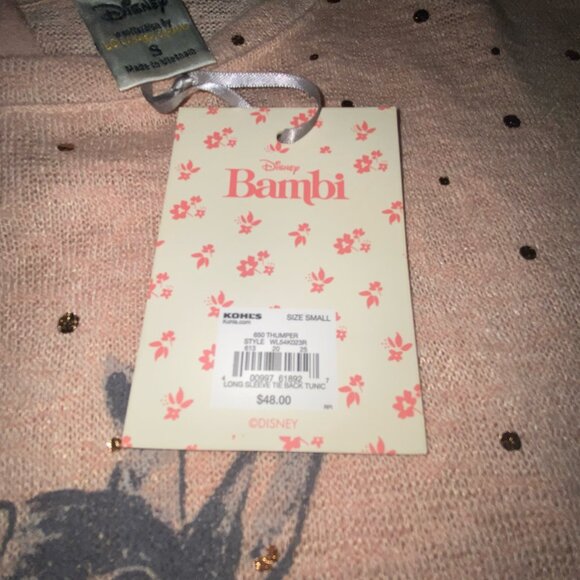LC Lauren Conrad Disney Bambi Collection Thumper Bunny Tunic Sweater Top NWT S - Picture 4 of 11